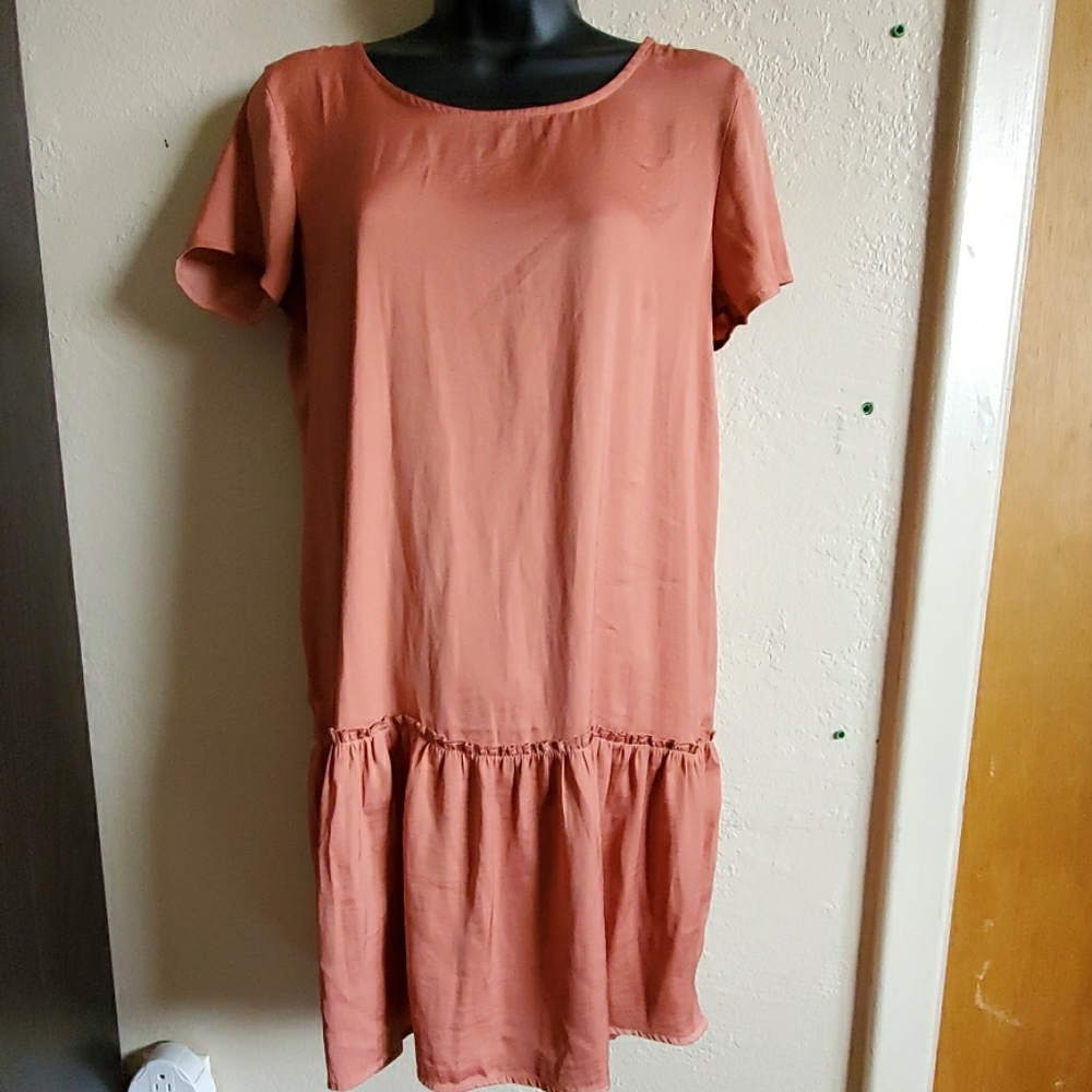 Aerie Mauve dusty pink silky dress size S A2